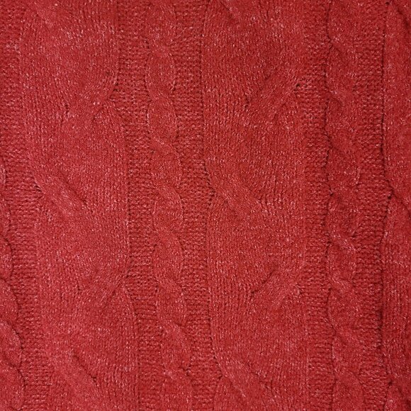 NEW Rafaella Cable Knit Pullover Long Sleeve Red Sweater Size L - Picture 10 of 10